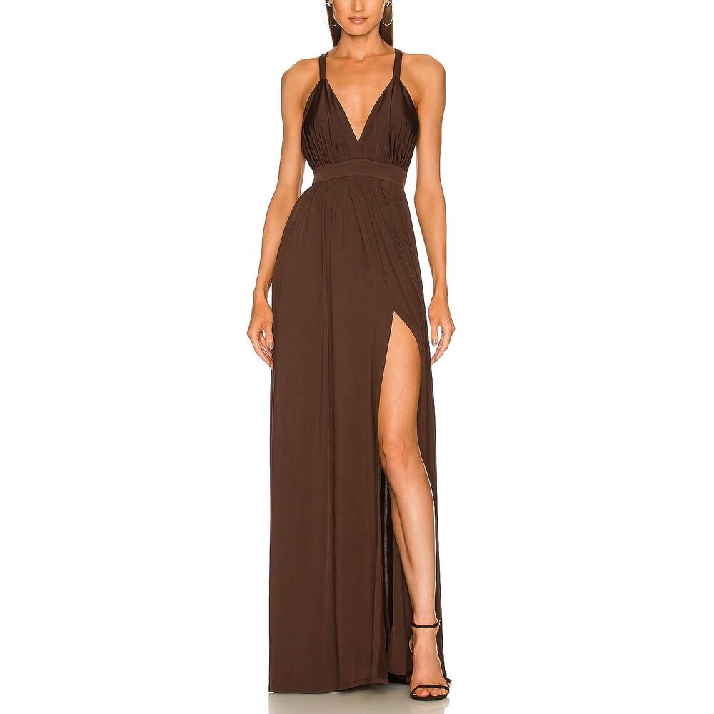 MICHAEL COSTELLO x Revolve Emmeline Maxi Dress Brown Small S